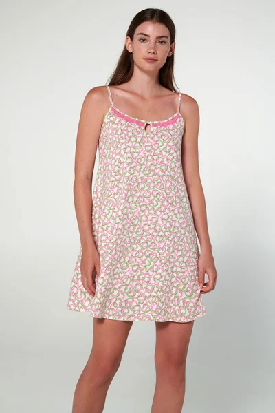 Letní krajková noční košilka Vamp - Fuchsia Pink