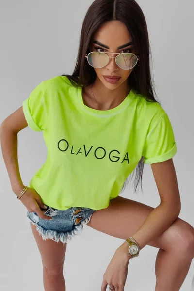Limetkové tričko s logem Ola Voga pro dámy
