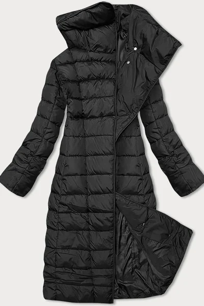 Černá bunda na zimu s límcem a péřovou výplní pro ženy - POLAR LUXE