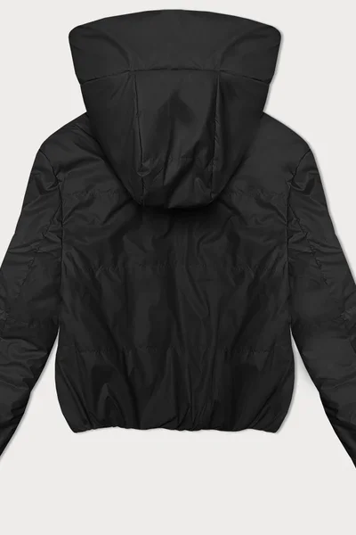 Černá bunda s kapucí a zipem pro ženy - S'WEST