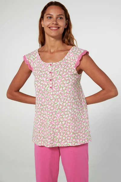 Letní krajkové pyžamo Vamp Fuchsia Pink