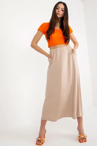 Béžová dámská sukně s elegantním střihem od FPrice