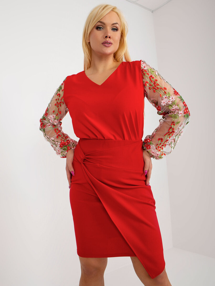 Červená dámská sukně NU s moderním střihem od FPrice, 36 i523_2016103378425