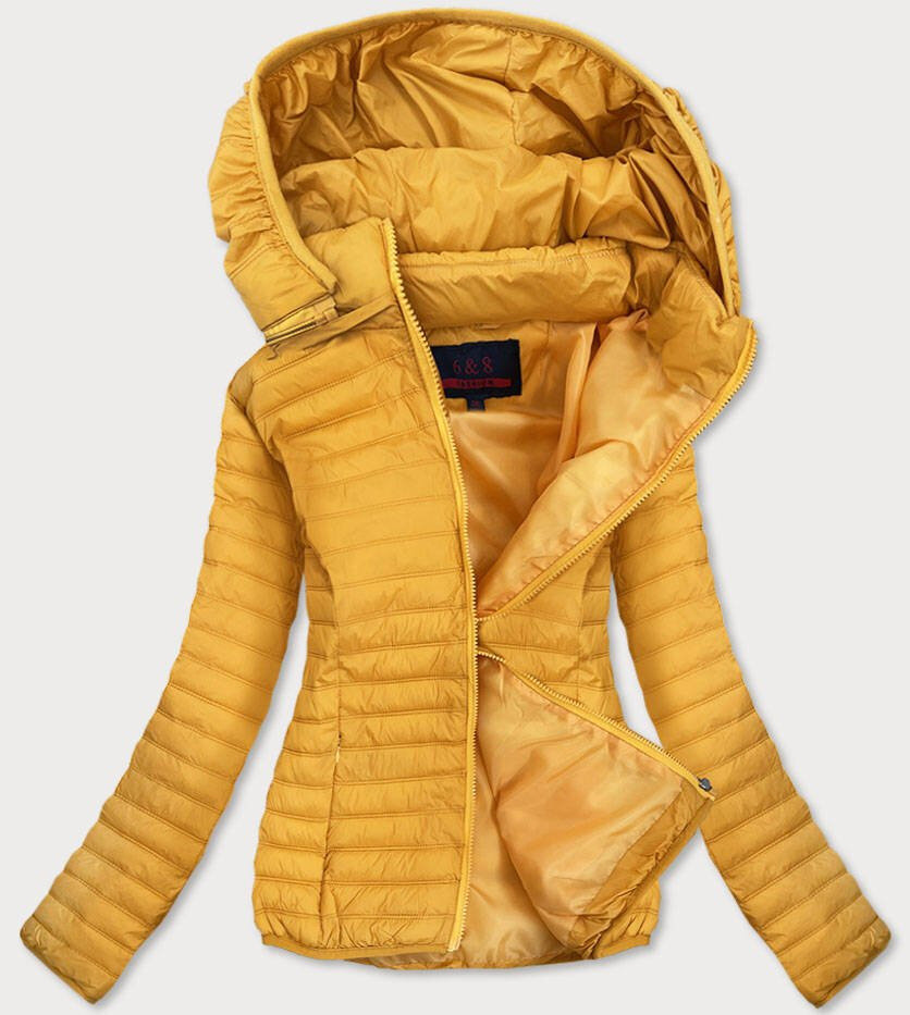 Tenká žlutá dámská prošívaná bunda 52982 6&8 Fashion, odcienie żółtego XXL (44) i392_16568-48