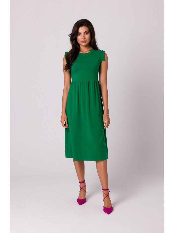Zelené áčkové šaty s vysokým pasem pro dámy od značky BE, EU M i529_532014858767007747