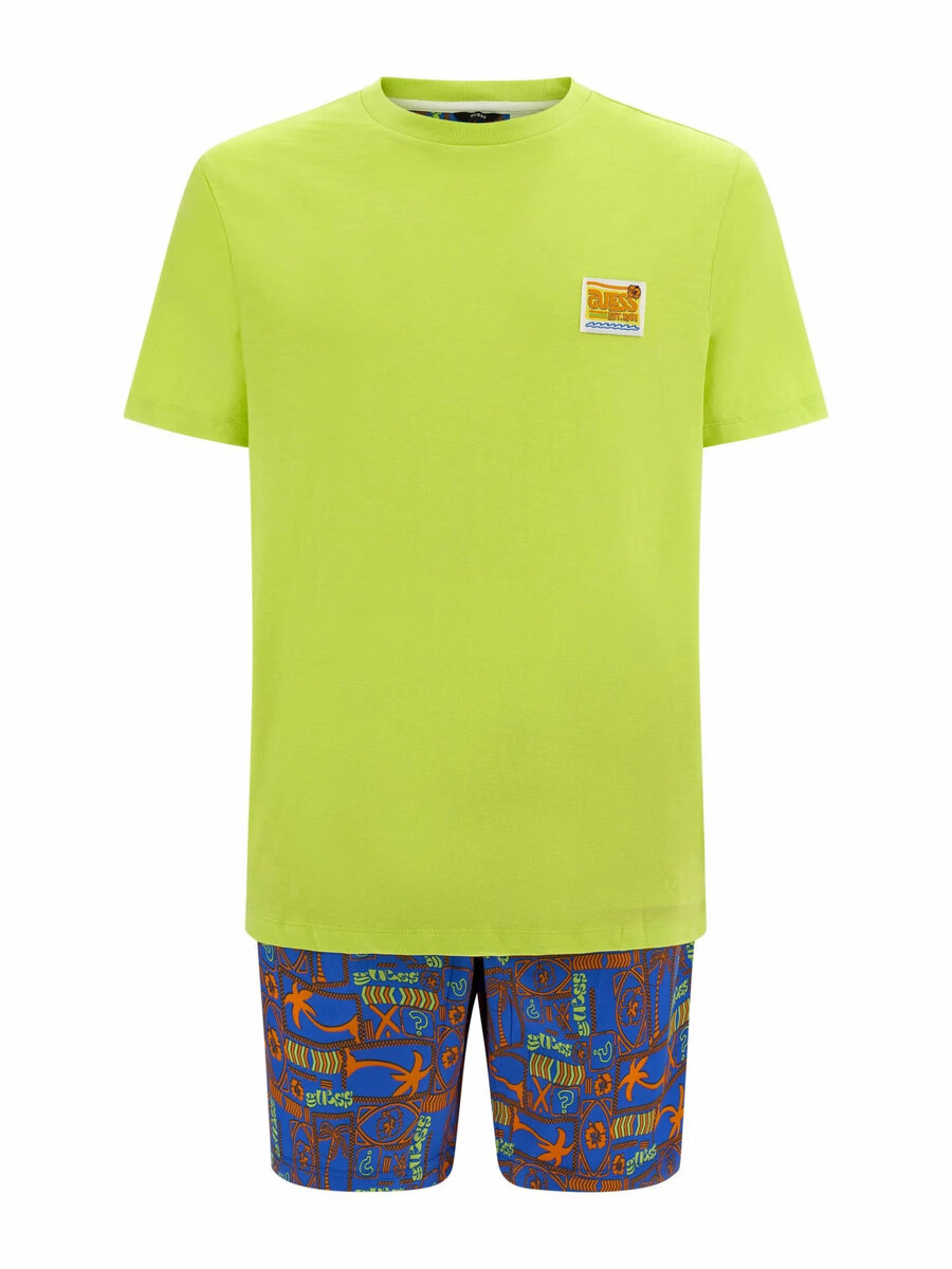 Pánské pyžamo Guess s neonově žlutým potiskem, M i10_P61903_2:91_