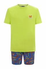 Pánské pyžamo Guess s neonově žlutým potiskem