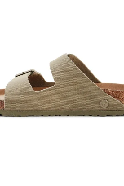 Birkenstock Pánské Vegan Žabky Canvas Khaki