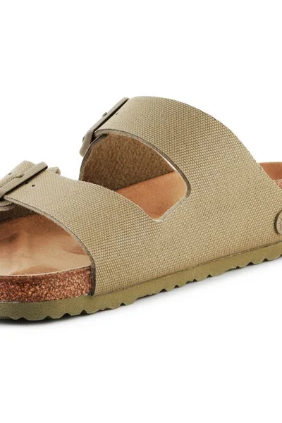 Birkenstock Pánské Vegan Žabky Canvas Khaki