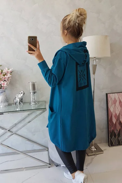 Bunda Oversize s Kapucí Navy pro Dámy K-Fashion