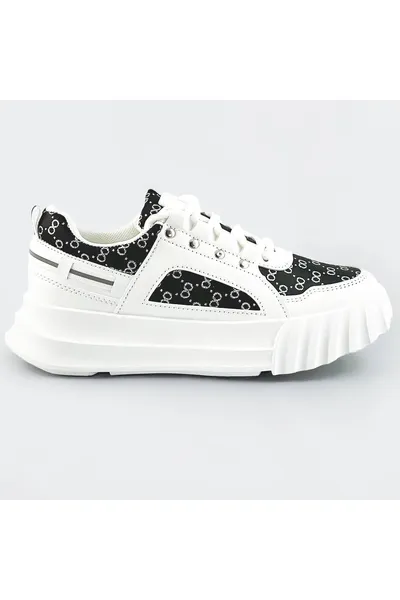 Bílo-černé dámské sportovní boty s ozdobným vzorem 1ICN95 Mix Feel