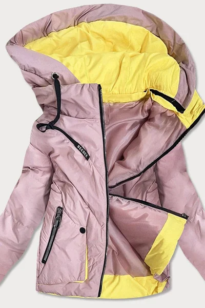 Růžová dámská asymetrická bunda 99SJ6I DARK SNOW