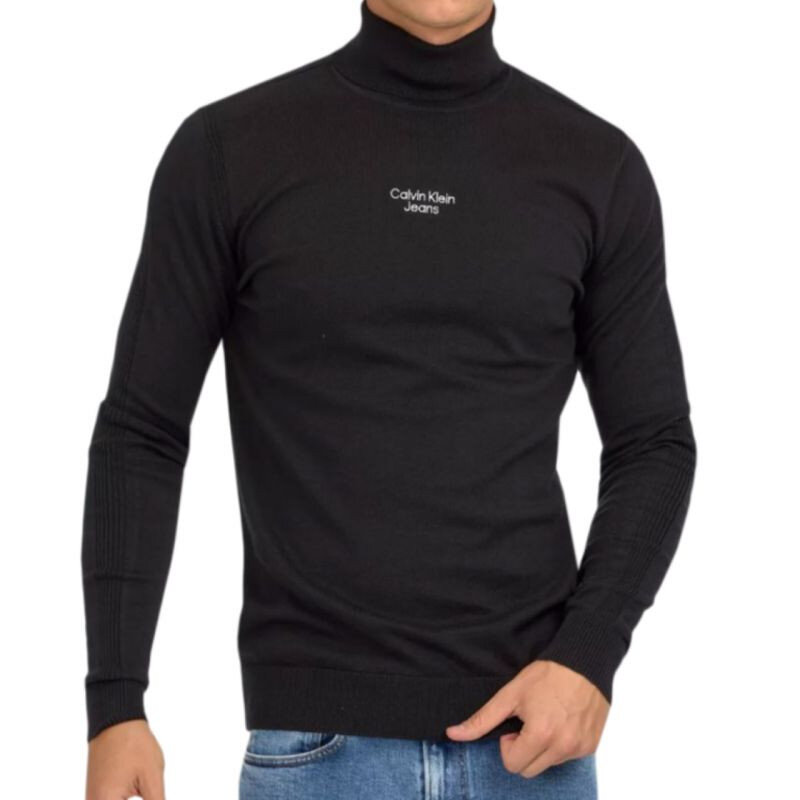 Pánský Slim Fit Svetr Calvin Klein Stacked Logo Roll Calvin Klein Jeans, XS i476_52768560