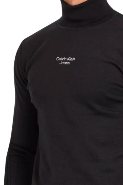 Pánský Slim Fit Svetr Calvin Klein Stacked Logo Roll Calvin Klein Jeans