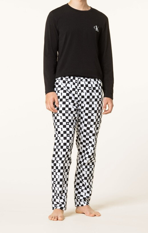 Pánské pyžamo NM2019E 6OE Calvin Klein, černá-bílá XL i10_P57487_1:444_2:93_