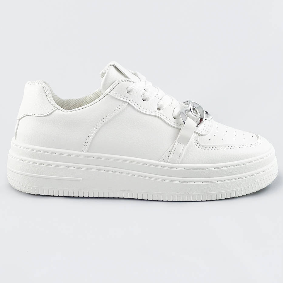 Bílé dámské sportovní boty s řetízkem C36DL Mix Feel, odcienie bieli XL (42) i392_20192-19