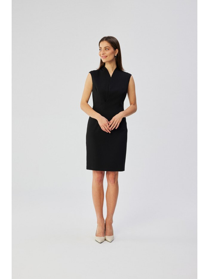 Černé zavinovací šaty STYLOVE - Elegantní dámský kousek, EU XL i529_4610524932533624382