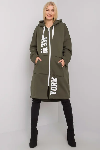 Dámská khaki mikina na zip FPrice