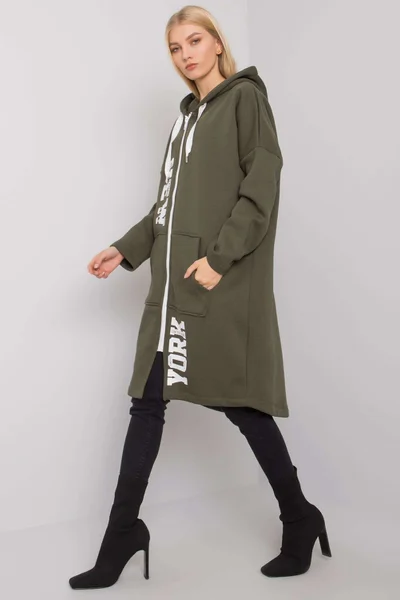 Dámská khaki mikina na zip FPrice