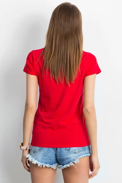 Červené tričko s výstřihem do V FPrice