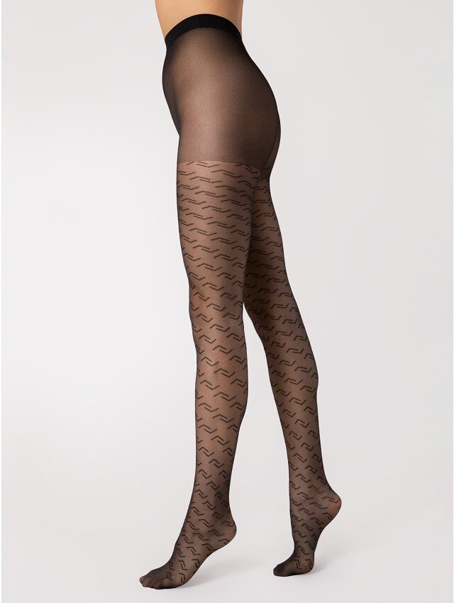 Černé dámské punčochové kalhoty s jemným vzorem Fiore G Staple, černá 4-L i384_95766899