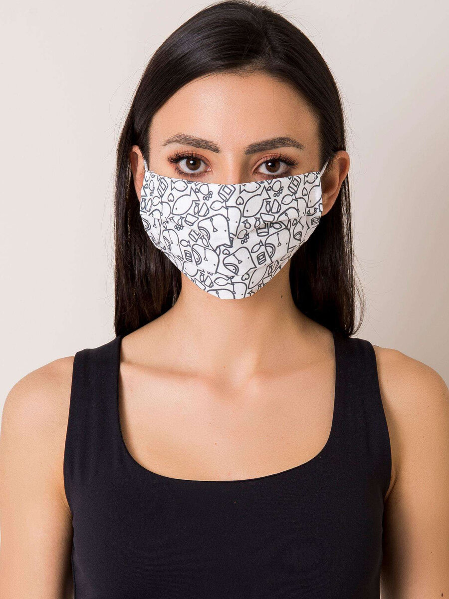 Ochranná maska s bílým a černým potiskem FPrice, jedna velikost i523_2016102632054