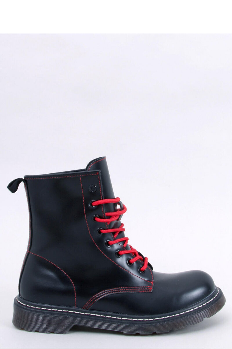 Černé šněrovací boty Inello s červenými detaily, 36 i240_185764_2:36