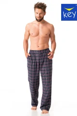 Mužské kostkované flanelové pyžamové kalhoty Key