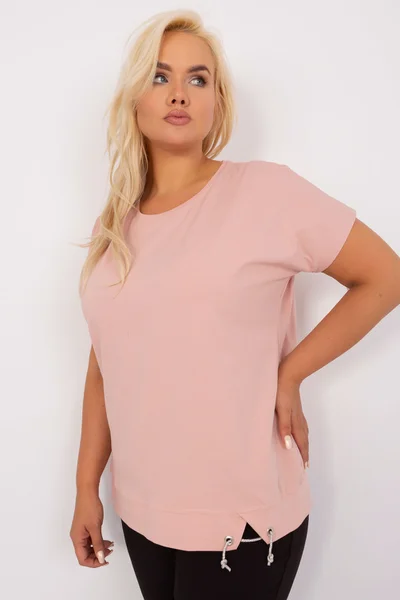 Světle růžová plus-size halenka Fashionhunters