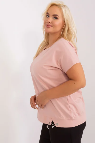 Světle růžová plus-size halenka Fashionhunters