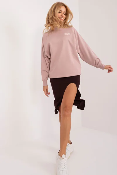 Dámská růžová oversize mikina s nápisem Fashionhunters