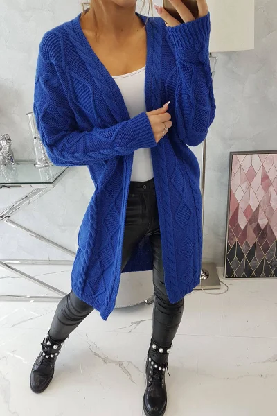 Dámský Cardigan s Kostkovanou Vazbou - K-Fashion