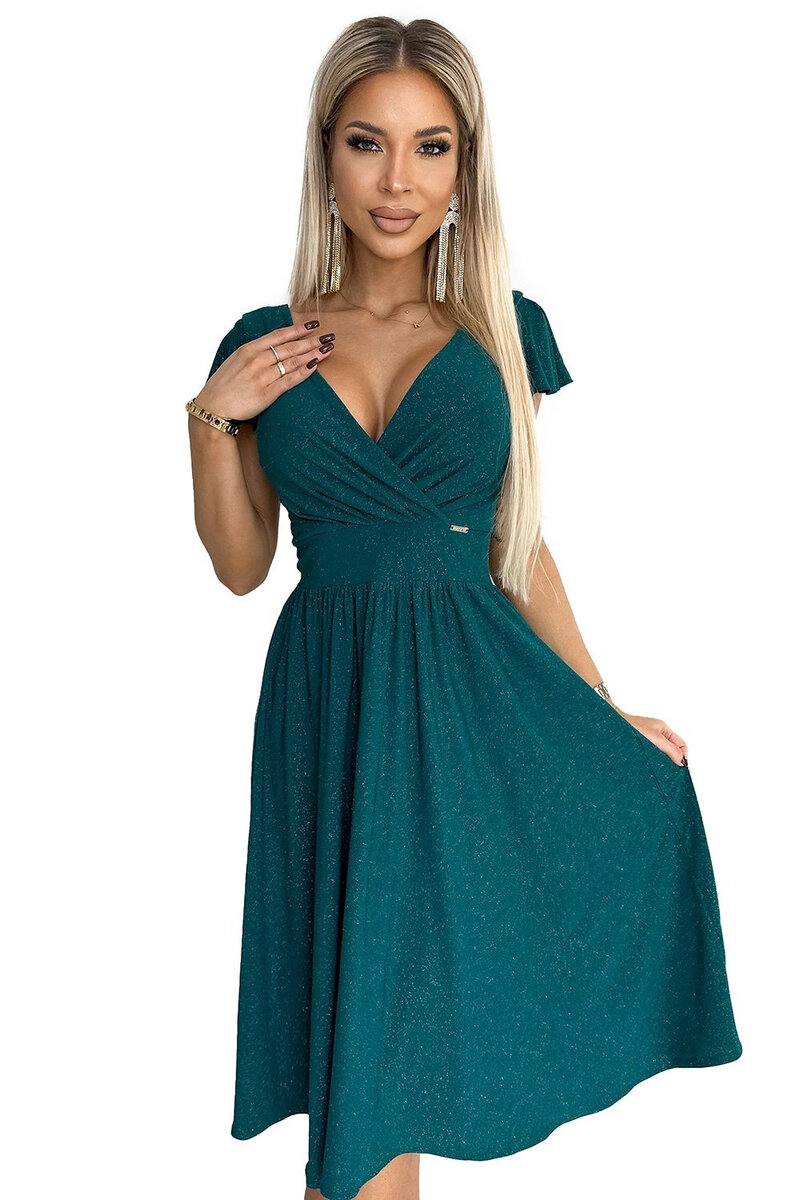 Zelené psaníčkové šaty MATILDE - Numoco, Zelená XL i41_9999939610_2:zelená_3:XL_