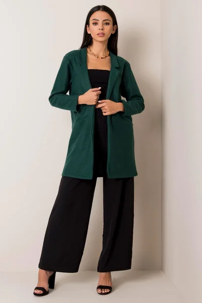SUBLEVEL Tmavě zelený dámský kabát FPrice