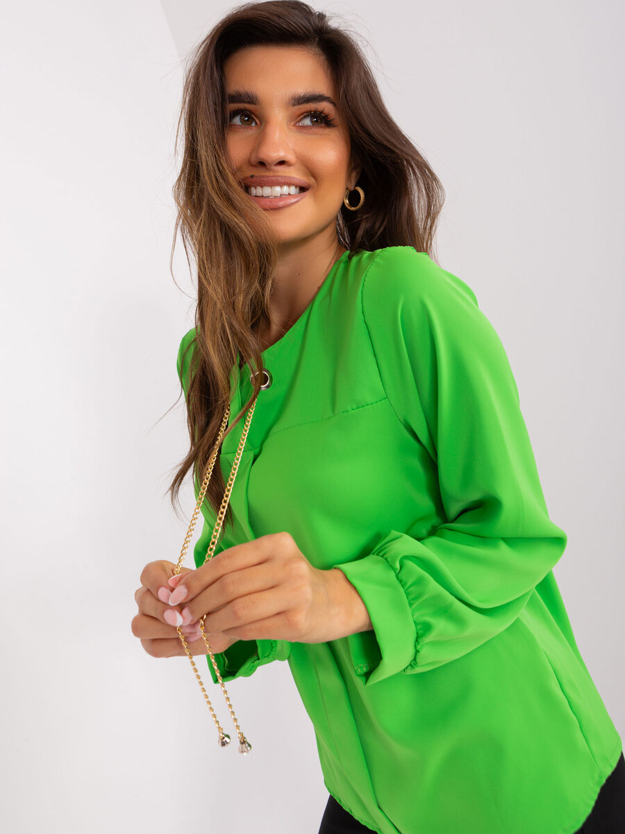 Zelená dámská halenka FPrice Elegance, jedna velikost i523_2016103461059