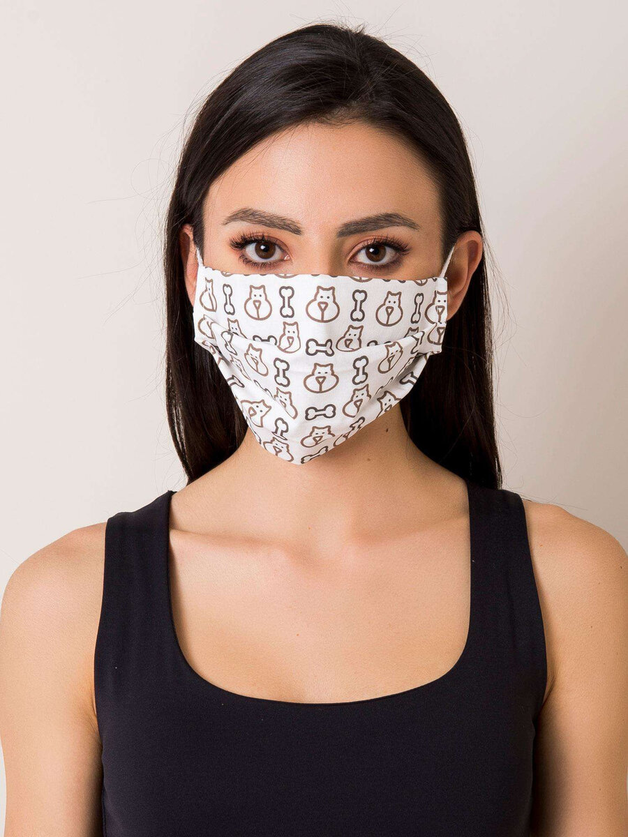 Černá a bílá pruhovaná bavlněná maska FPrice, jedna velikost i523_2016102632214