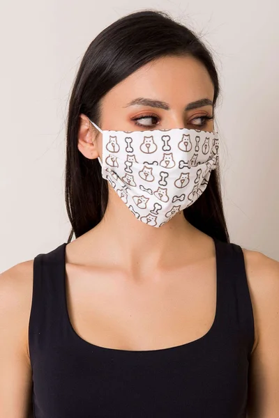 Černá a bílá pruhovaná bavlněná maska FPrice