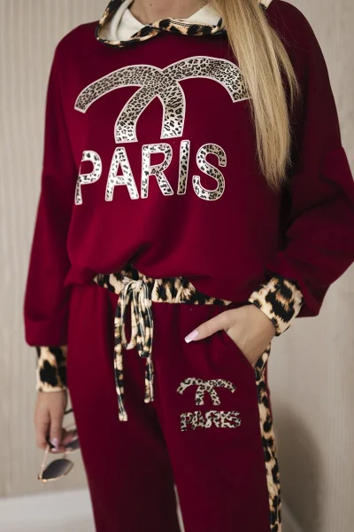 Set Paris: mikina a kalhoty burgundské K-Fashion