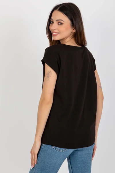 Černé dámské tričko s logem FPrice - pohodlný kousek do každého šatníku
