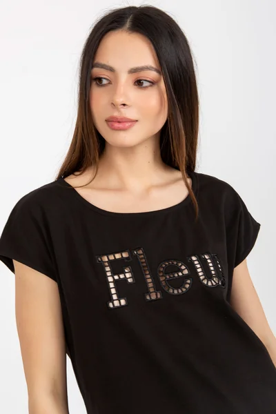 Černé dámské tričko s logem FPrice - pohodlný kousek do každého šatníku