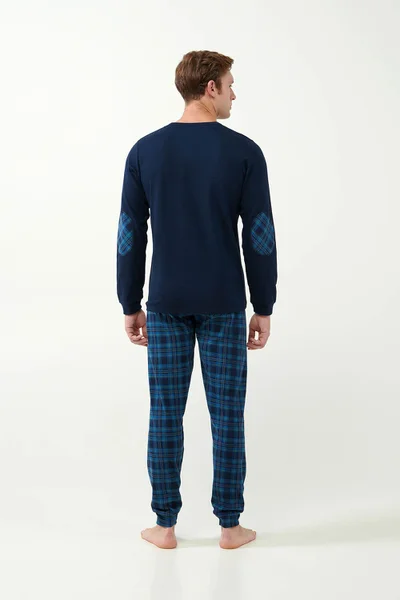 Pánské modré pyžamo Blue Tartan - Vamp