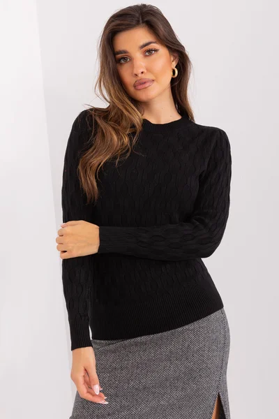 Černý dámský svetr z bavlny FPrice