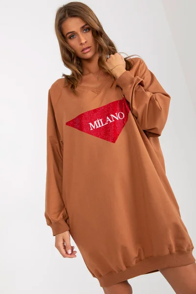 Dámská oversize mikina s aplikací Fashionhunters