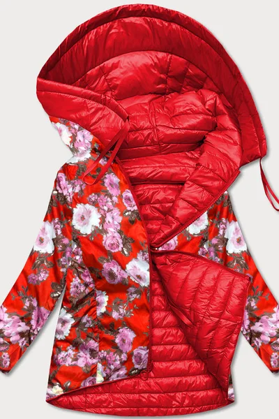 Červená oboustranná dámská květovaná bunda T07 MINORITY