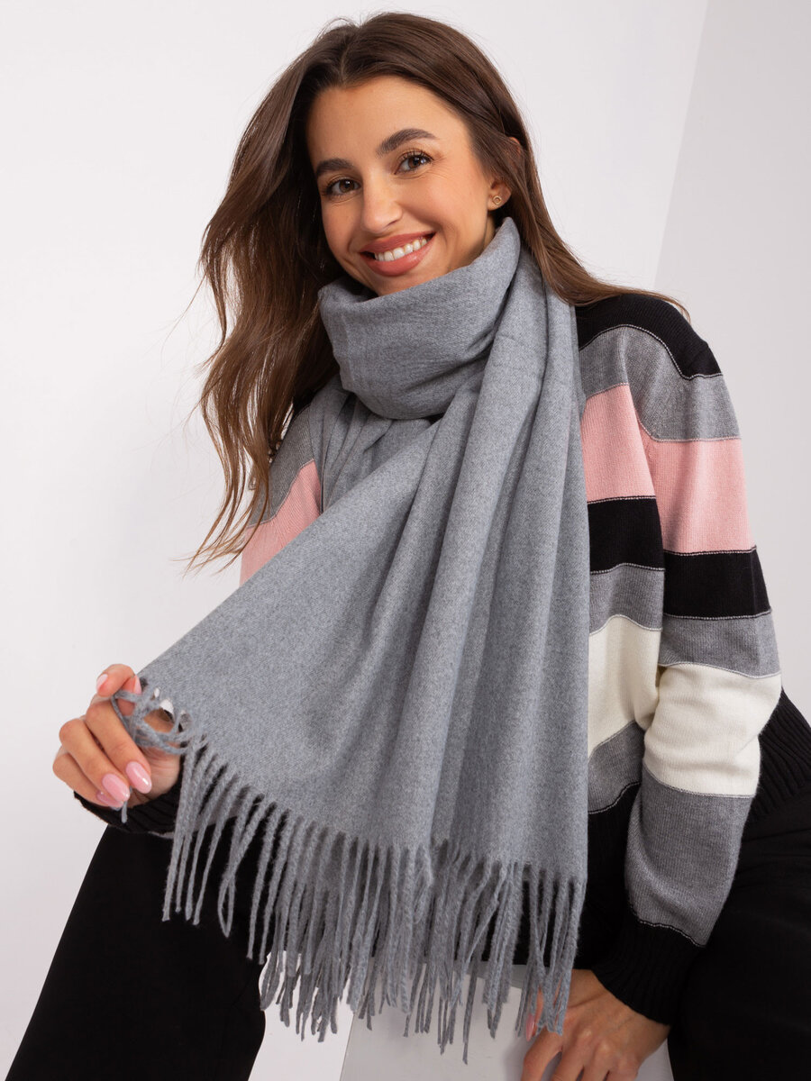 Tmavě šedý jednobarevný dámský šátek FPrice, jedna velikost i523_2016103457847