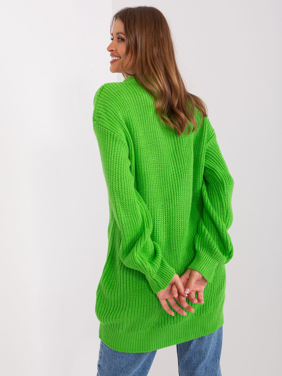 Zelený oversize dámský svetr FPrice, jedna velikost i523_2016103468836