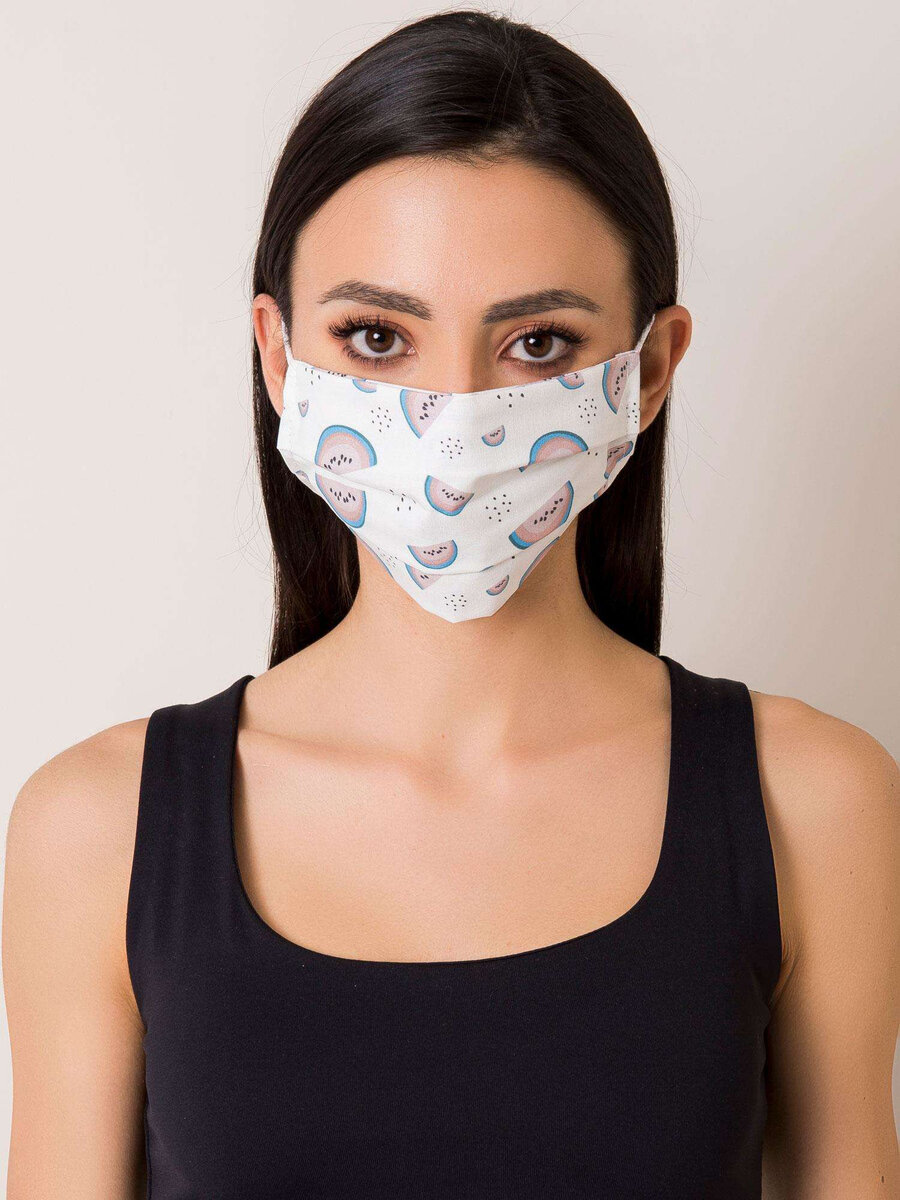 Bílá ochranná maska s potiskem FPrice, jedna velikost i523_2016102632313