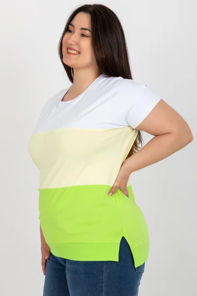 Slunečná bílo-žlutá dámská halenka plus size