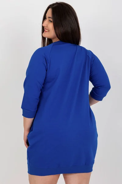 Kobaltové plus size šaty RV SK 3/4