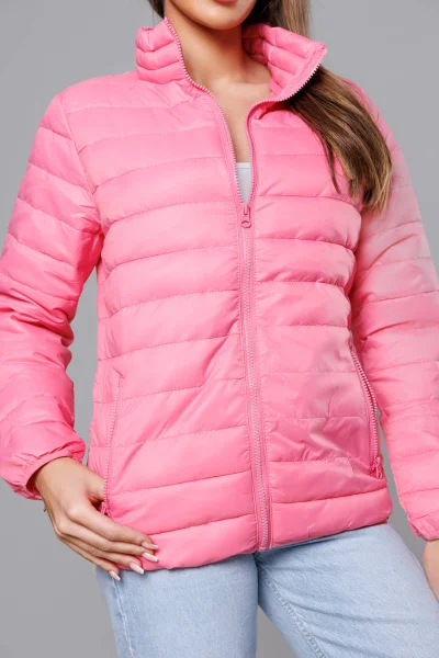 Lehká růžová prošívaná bunda pro ženy 6MZ74V J.STYLE